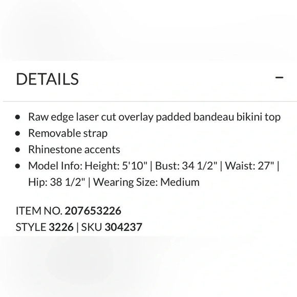 99‎ Degrees Double Waterfall Swimwear Top Medium - Picture 8 of 10